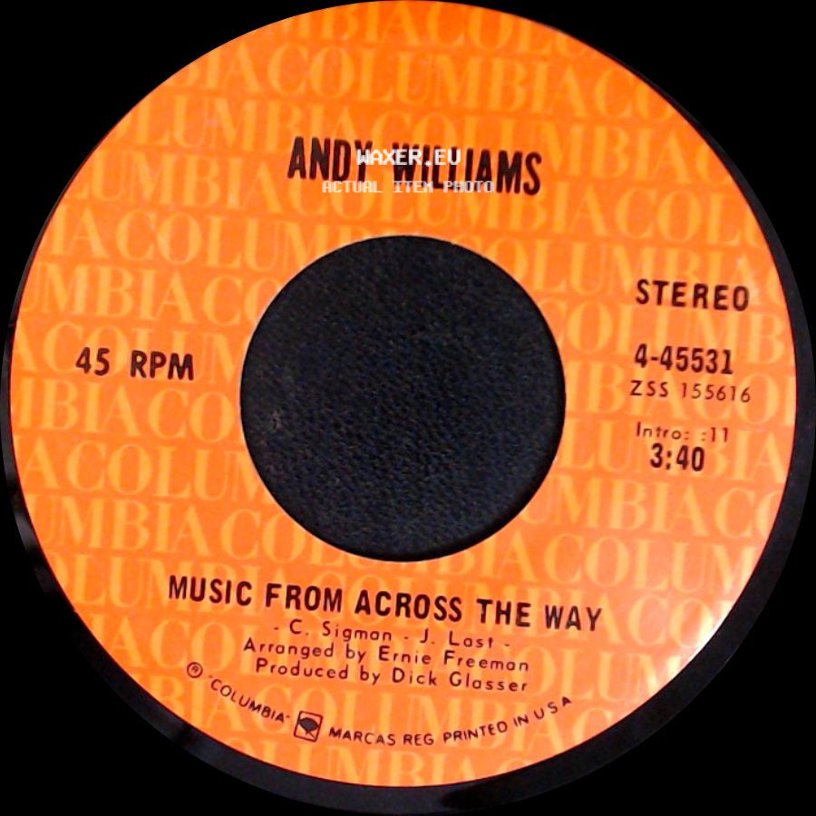 Andy Williams - The Last Time I Saw Her / Music From Across The Way side B