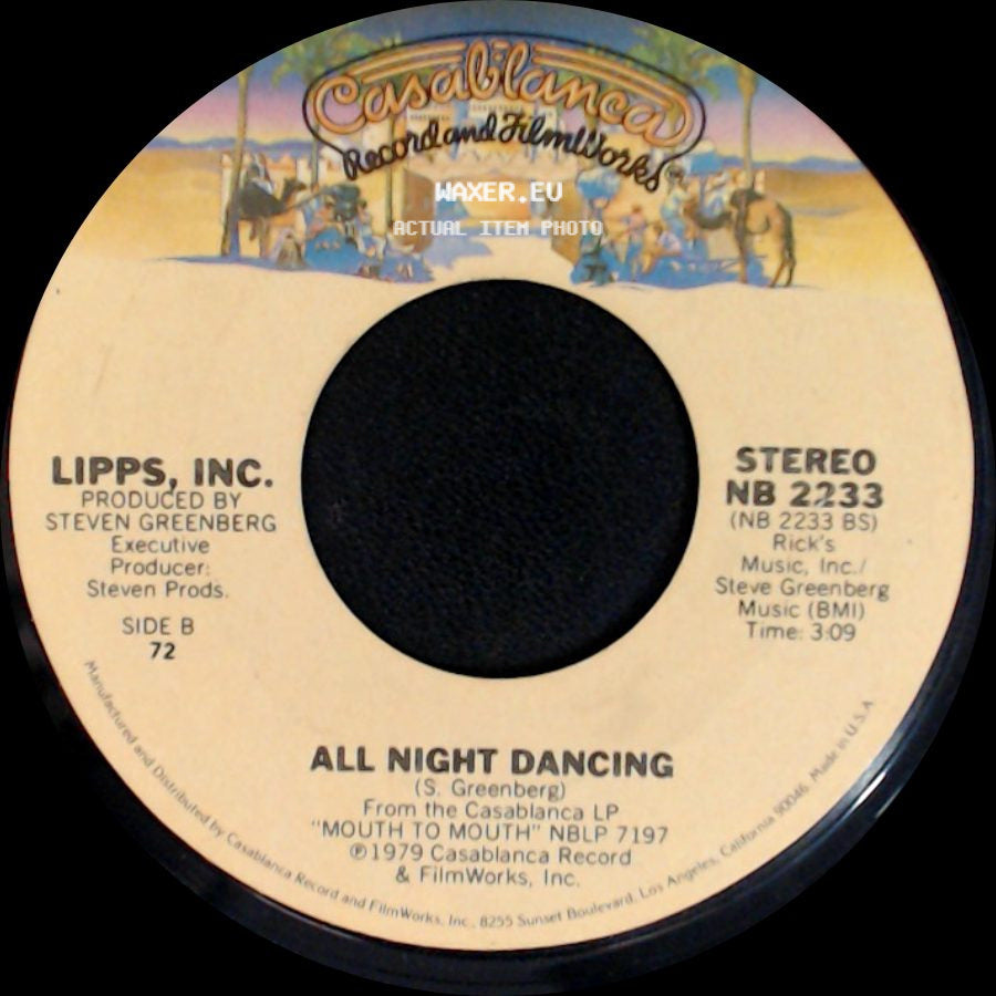 Lipps, Inc. - Funkytown / All Night Dancing side B