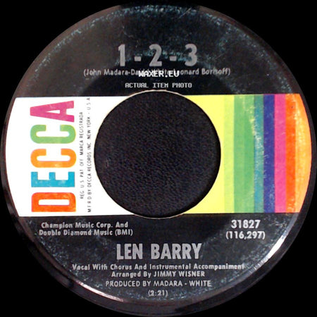 Len Barry - Bullseye / 1-2-3 side B