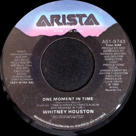 Whitney Houston - One Moment In Time / Love Is A Contact Sport side A