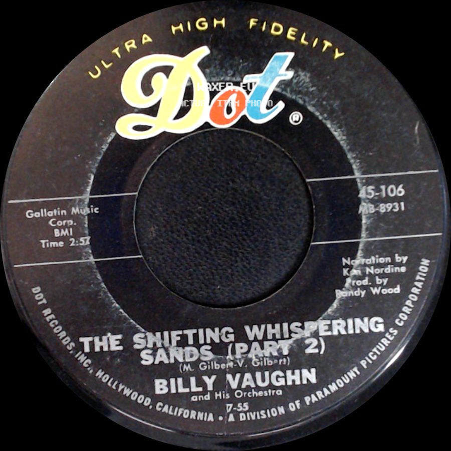 Billy Vaughn And His Orchestra - The Shifting Whispering Sands (Part 1) / The Shifting Whispering Sands (Part 2) side B