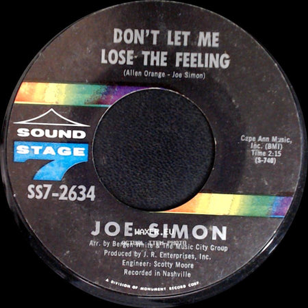Joe Simon - Don't Let Me Lose The Feeling / Baby, Don't Be Looking In My Mind side A