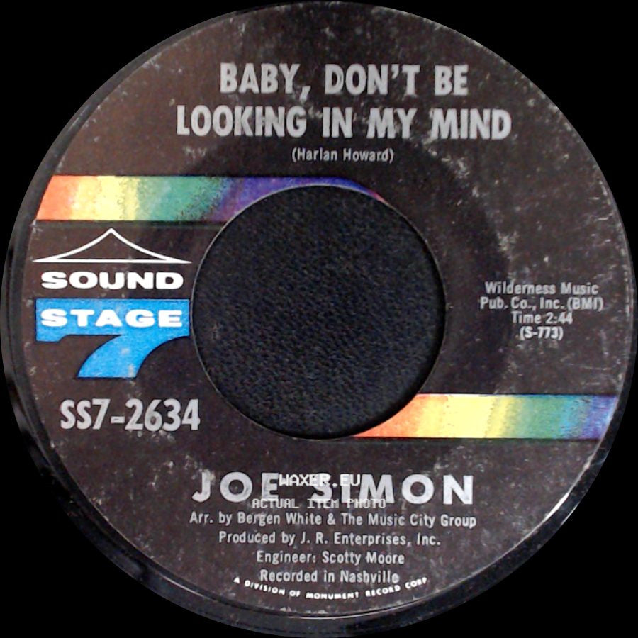 Joe Simon - Don't Let Me Lose The Feeling / Baby, Don't Be Looking In My Mind side B
