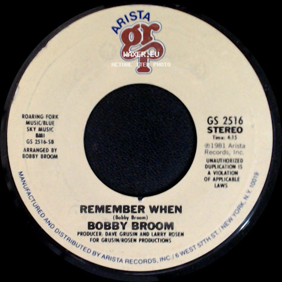 Bobby Broom - Remember When / Saturday Night side A