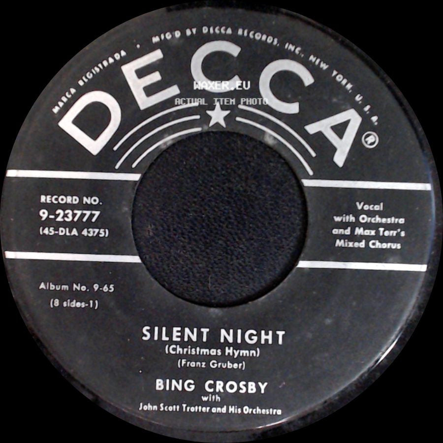 Bing Crosby - Adeste Fideles Oh, Come All Ye Faithful / Silent Night (Christmas Hymn) side B