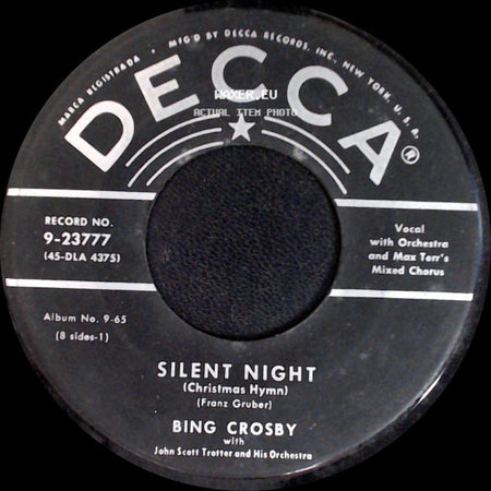 Bing Crosby - Adeste Fideles Oh, Come All Ye Faithful / Silent Night (Christmas Hymn) side B