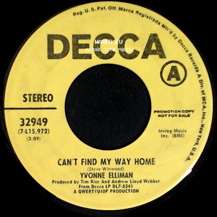 Yvonne Elliman - I Would Have Had A Good Time / Can't Find My Way Home side B
