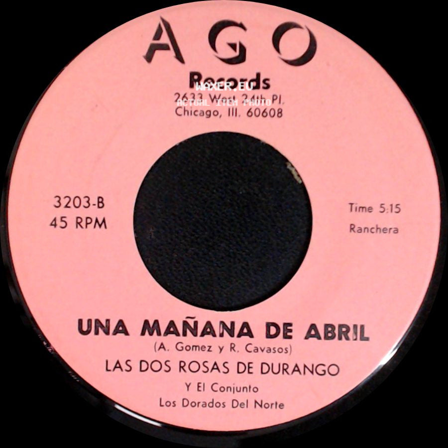 Las Dos Rosas De Durango Y El Conjunto Los Dorados Del Norte - Corrido De Durango / Una Mañana De Abril side B
