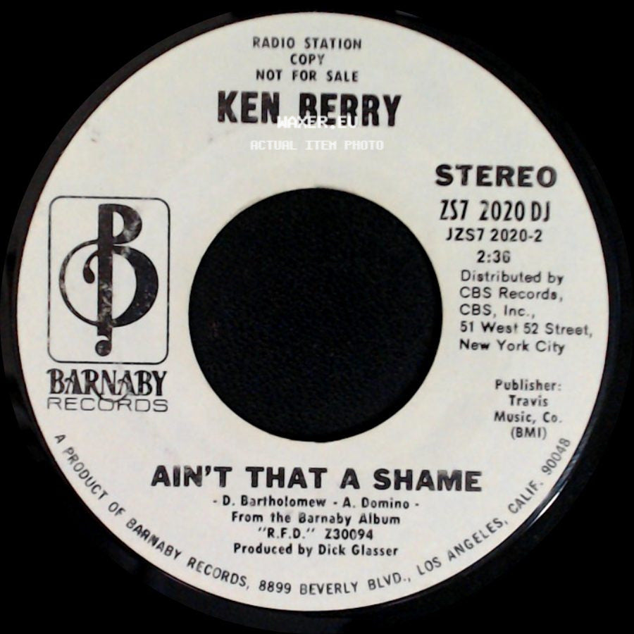 Ken Berry - Ain't That A Shame / Lonely Street side A