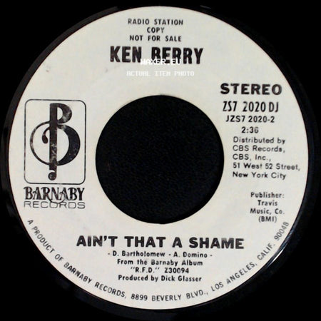 Ken Berry - Ain't That A Shame / Lonely Street side A