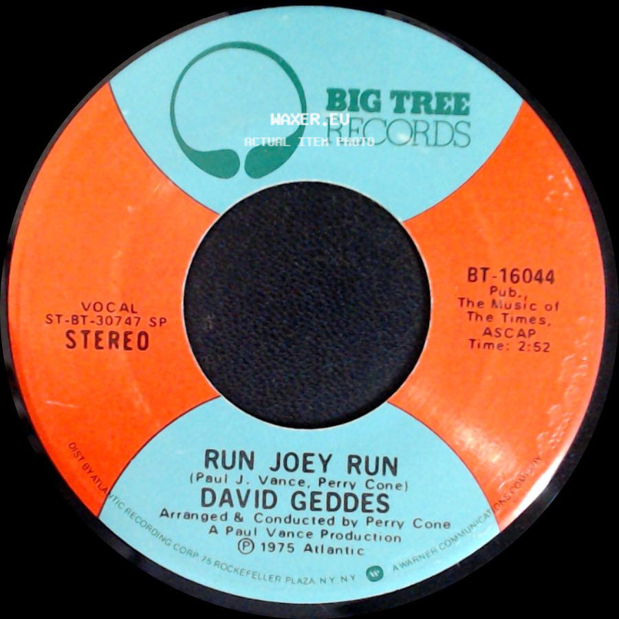 David Geddes - Run Joey Run / Honey Don't Blow It side A