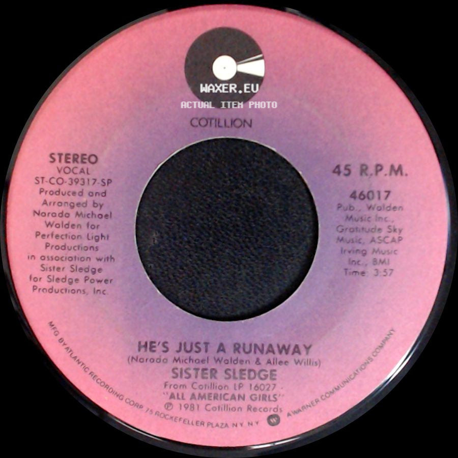 Sister Sledge - He's Just A Runaway / He's Just A Runaway (A Tribute To Bob Marley) side A
