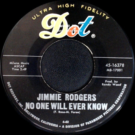 Jimmie Rodgers - Because / No One Will Ever Know side B