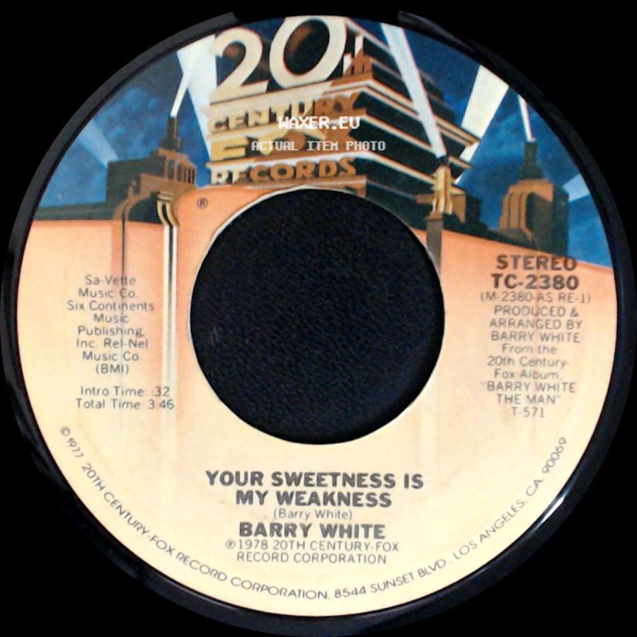 Barry White - It's Only Love Doing Its Thing / Your Sweetness Is My Weakness side B