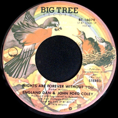 England Dan & John Ford Coley - Showboat Gambler / Nights Are Forever Without You side B