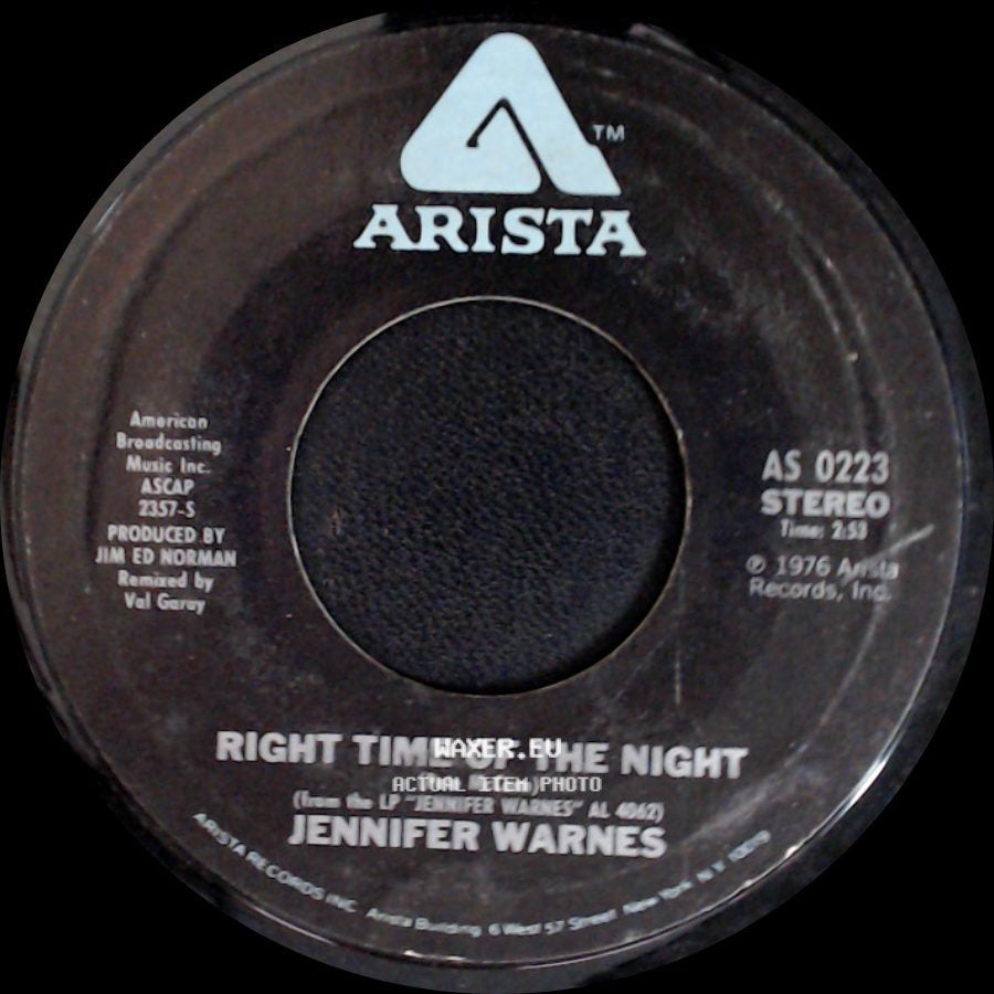 Jennifer Warnes - Right Time Of The Night / Daddy Don't Go side A