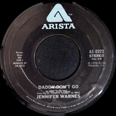 Jennifer Warnes - Right Time Of The Night / Daddy Don't Go side B
