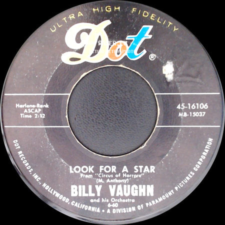 Billy Vaughn / Billy Vaughn And His Orchestra - He'll Have To Go / Look For A Star side B