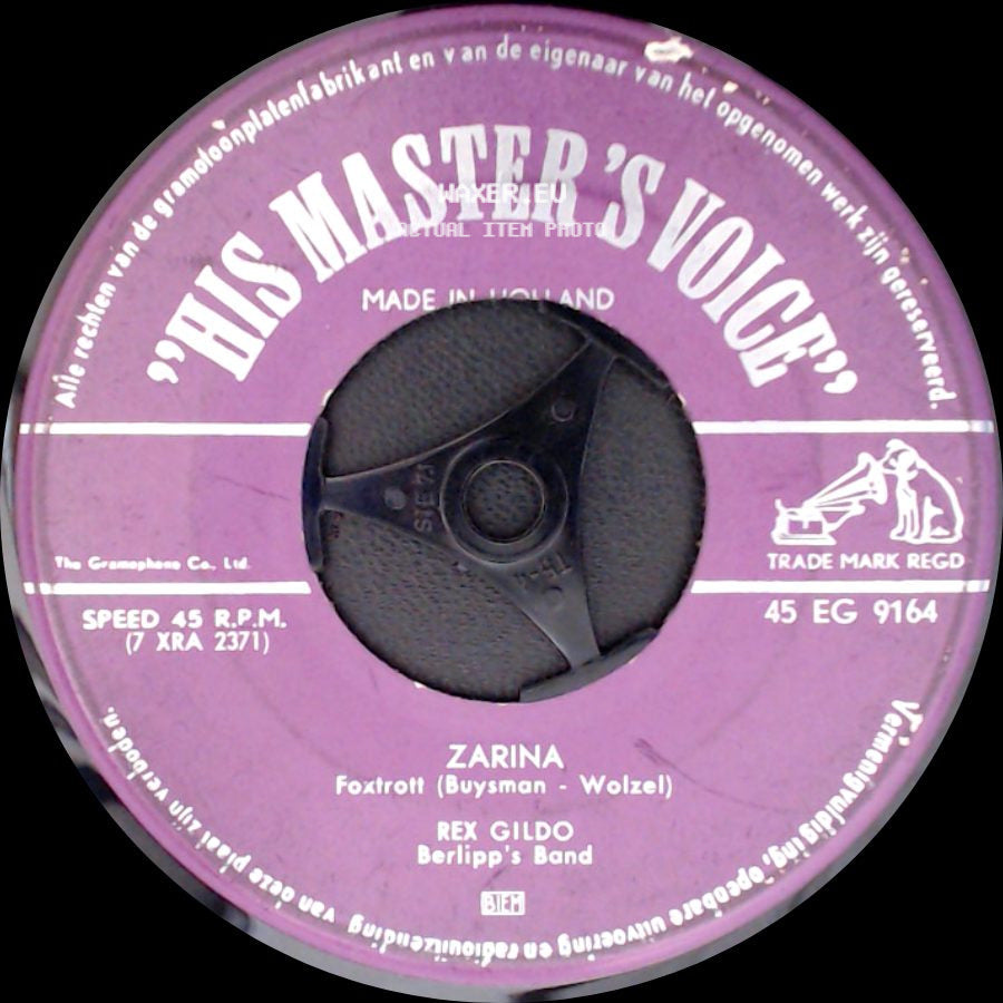 Rex Gildo Berlipp's Band / Rex Gildo Und Die Girls - Zarina / Hast Du Das Alles Vergessen? (Will You Love Me Tomorrow) side A