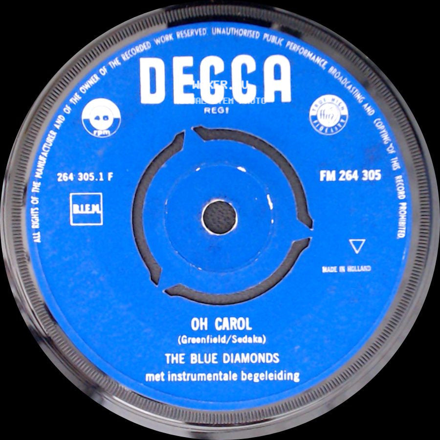 The Blue Diamonds - We Got Love / Oh Carol side B