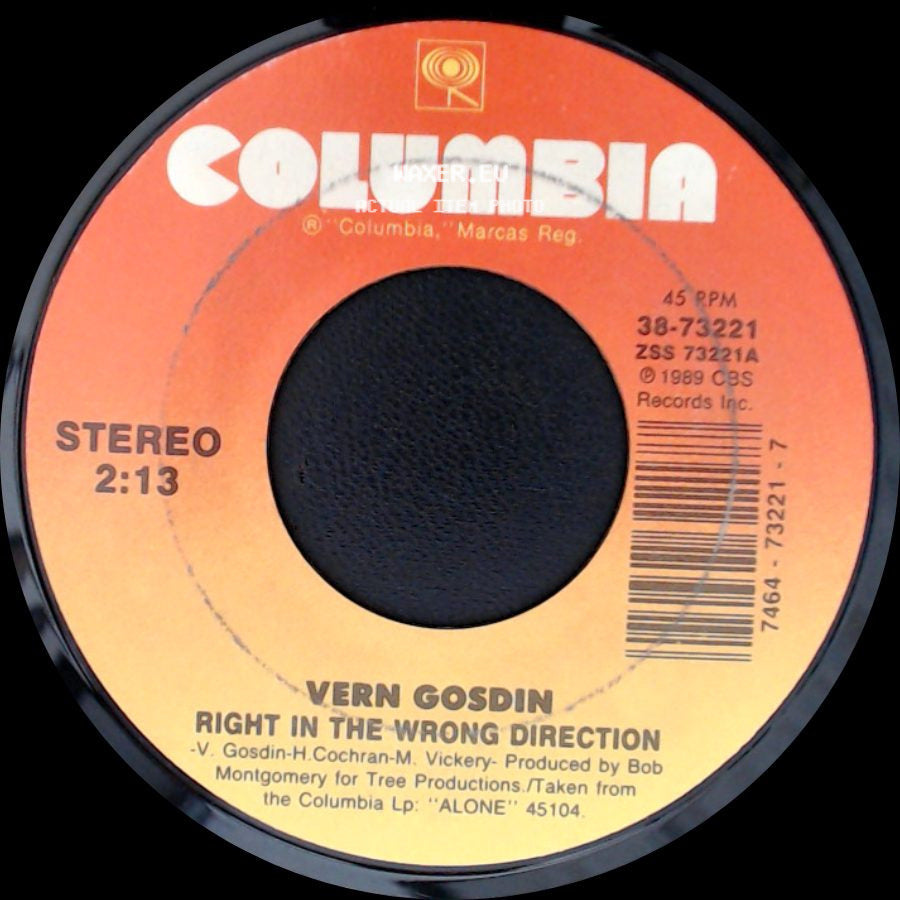 Vern Gosdin - Right In The Wrong Direction / Tanqueray side A