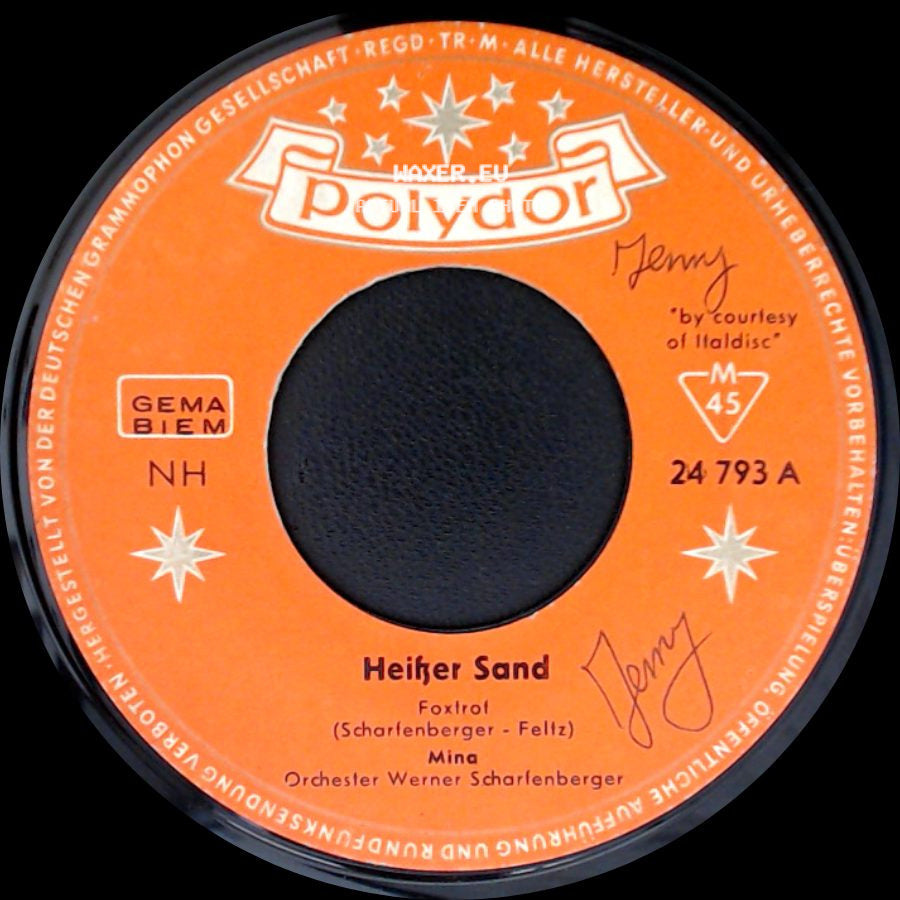 Mina - Heißer Sand / Ein Treuer Mann side A