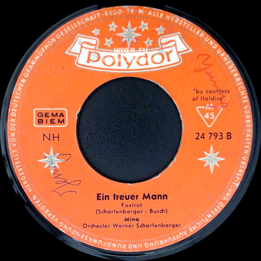 Mina - Heißer Sand / Ein Treuer Mann side B