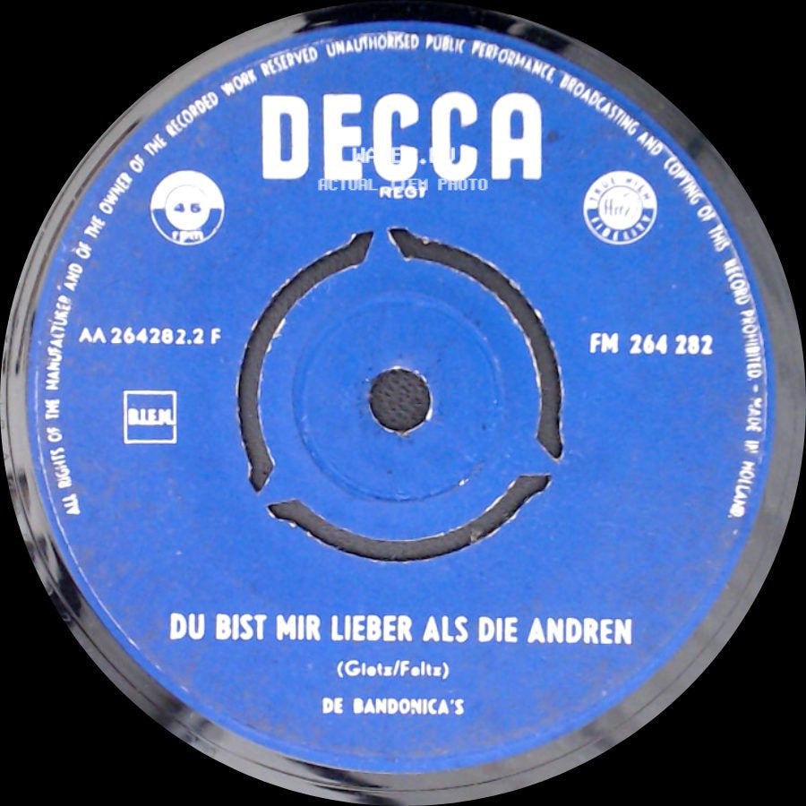 De Bandonica's - Warrens Walzer / Du Bist Mir Lieber Als Die Andren side B