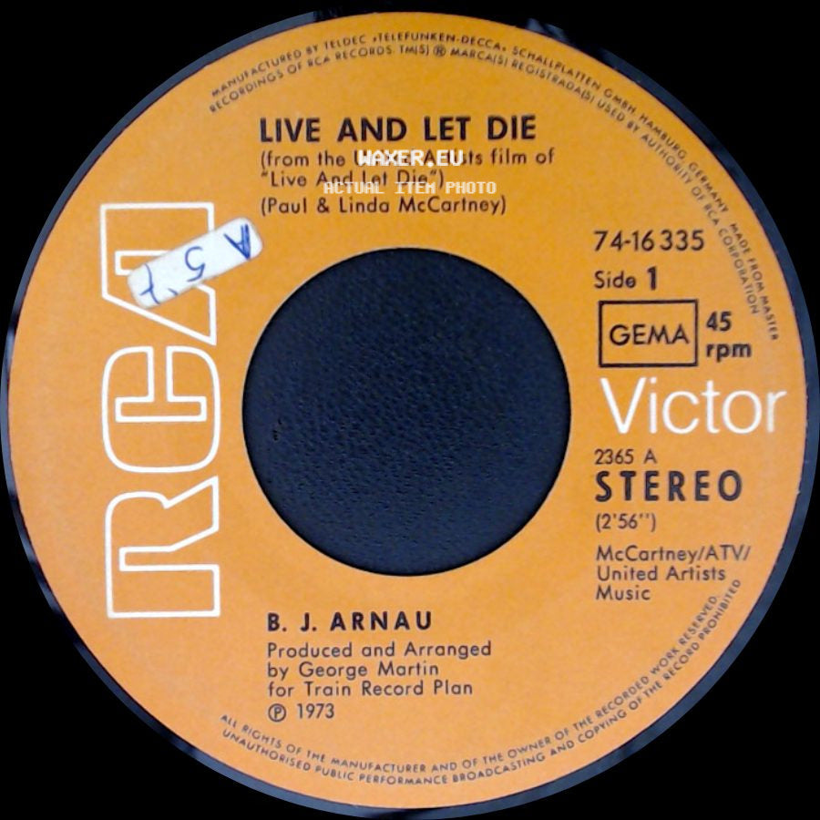 B. J. Arnau - Live And Let Die / In One Night side A