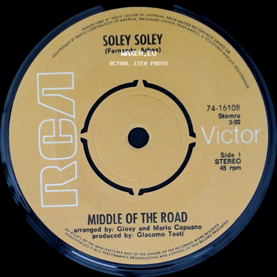 Middle Of The Road - Soley Soley / To Remind Me side A