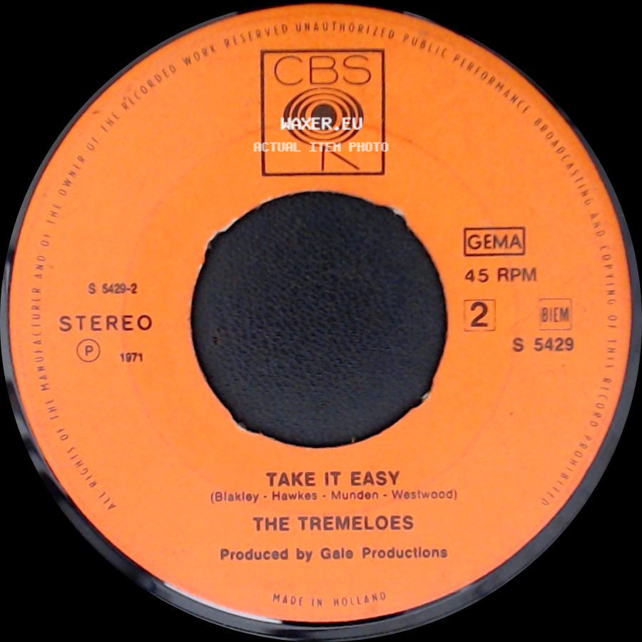The Tremeloes - Take It Easy / Right Wheel, Left Hammer, Sham side A