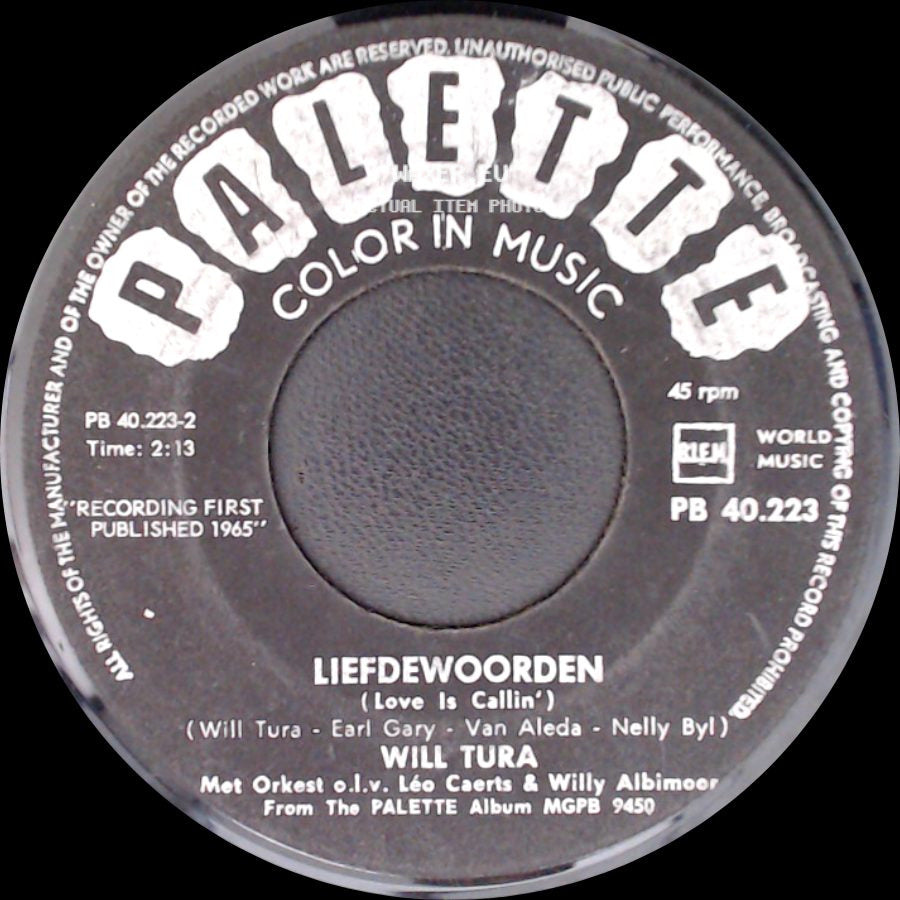 Will Tura - Lach Er Mee / Liefdewoorden (Love Is Callin') side B