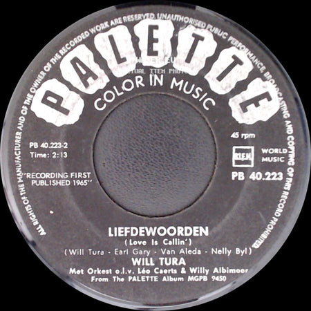 Will Tura - Lach Er Mee / Liefdewoorden (Love Is Callin') side B