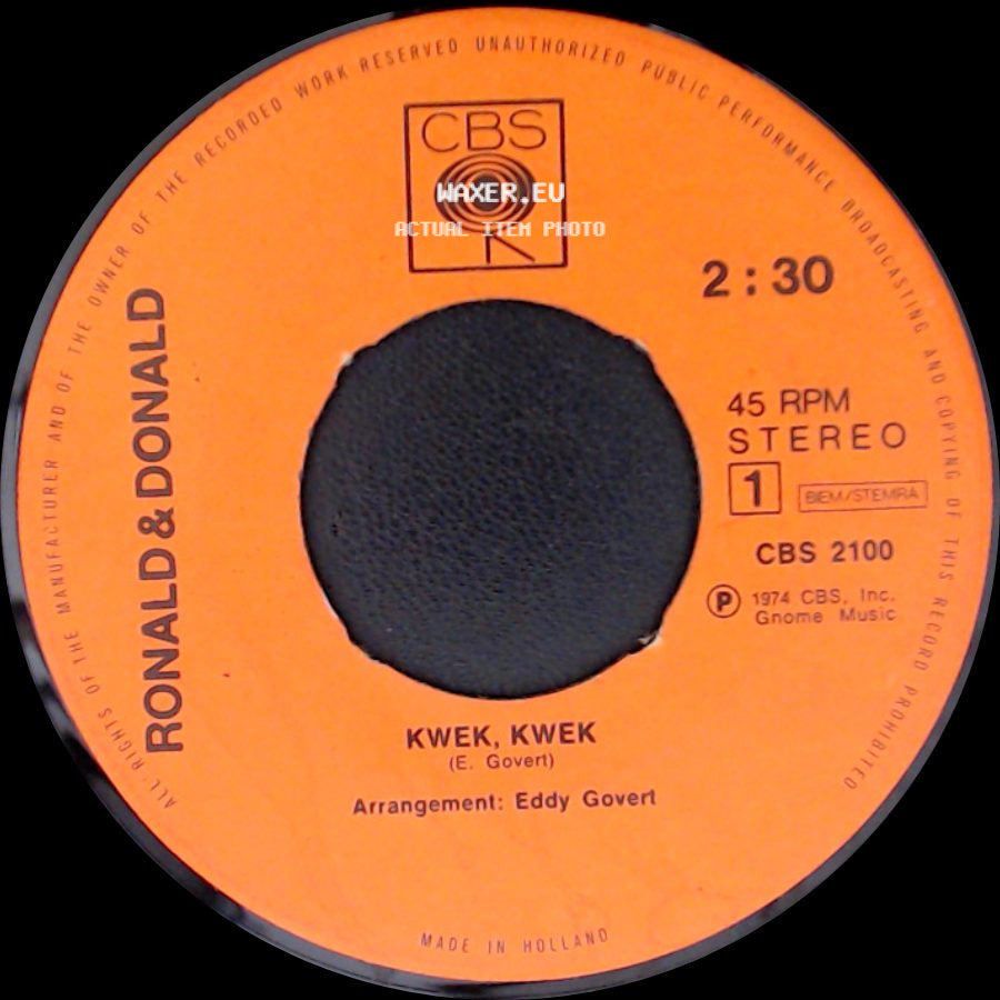 Ronald & Donald - Kwek, Kwek / Pussycat side A
