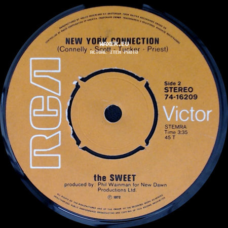 The Sweet - Wig-Wam Bam / New York Connection side B