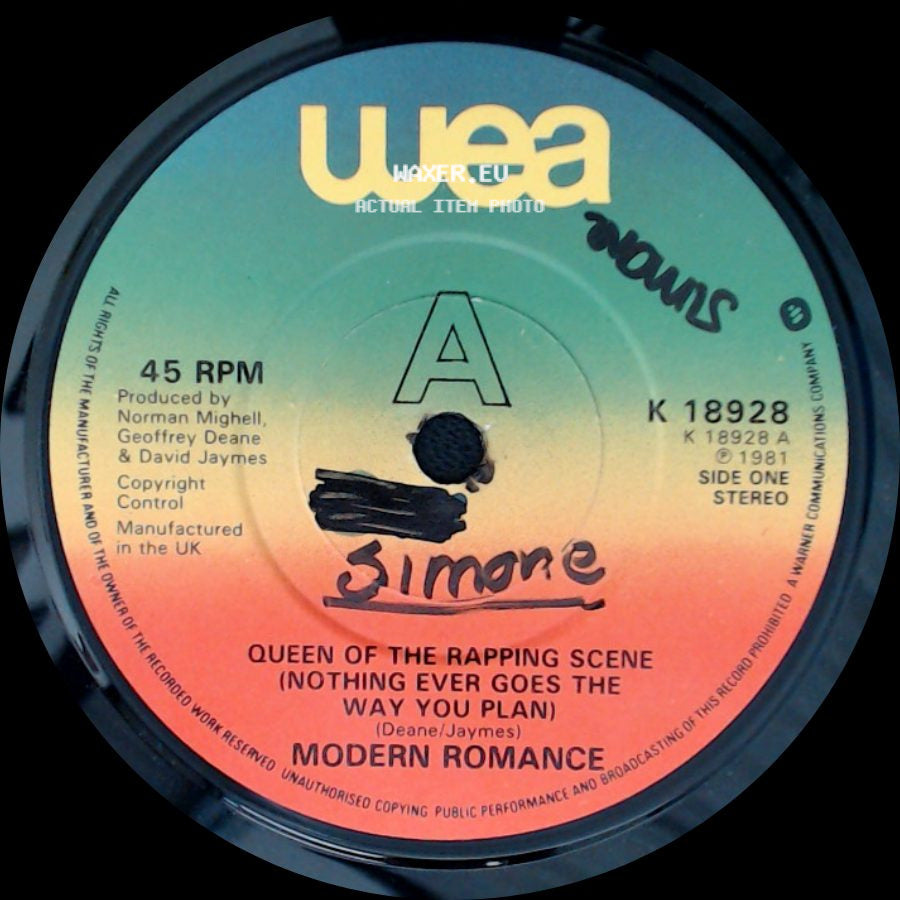 Modern Romance - Queen Of The Rapping Scene (Nothing Ever Goes The Way You Plan) / Can You Move (American Mix) side A