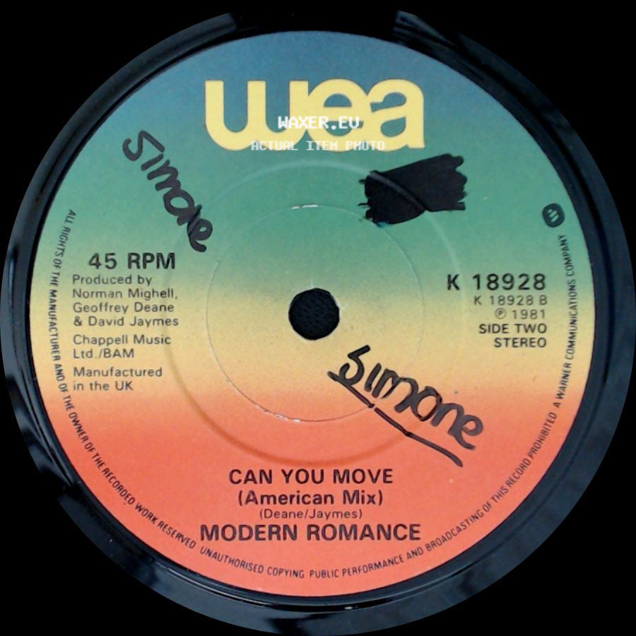 Modern Romance - Queen Of The Rapping Scene (Nothing Ever Goes The Way You Plan) / Can You Move (American Mix) side B