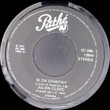 Julien Clerc - C'est La Terre / Si On Chantait side B