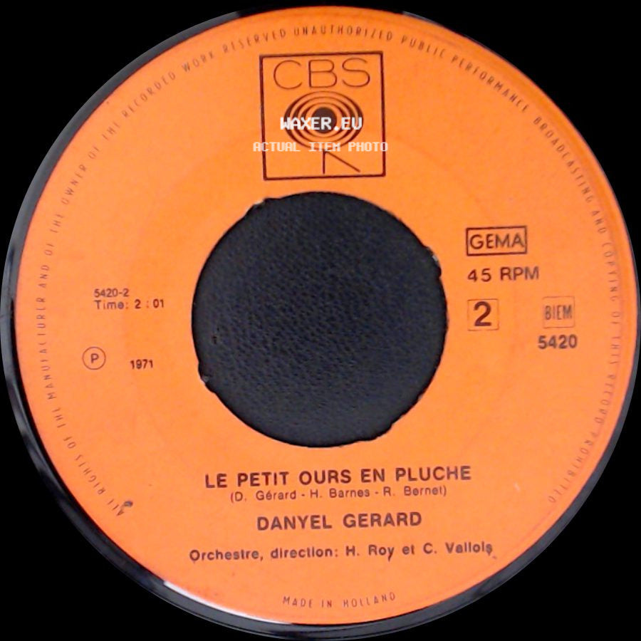 Danyel Gerard - Butterfly / Le Petit Ours En Pluche side B