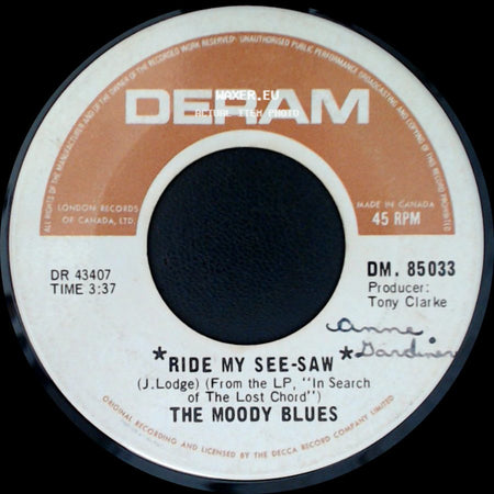 The Moody Blues - Voices In The Sky / Ride My See-Saw side B