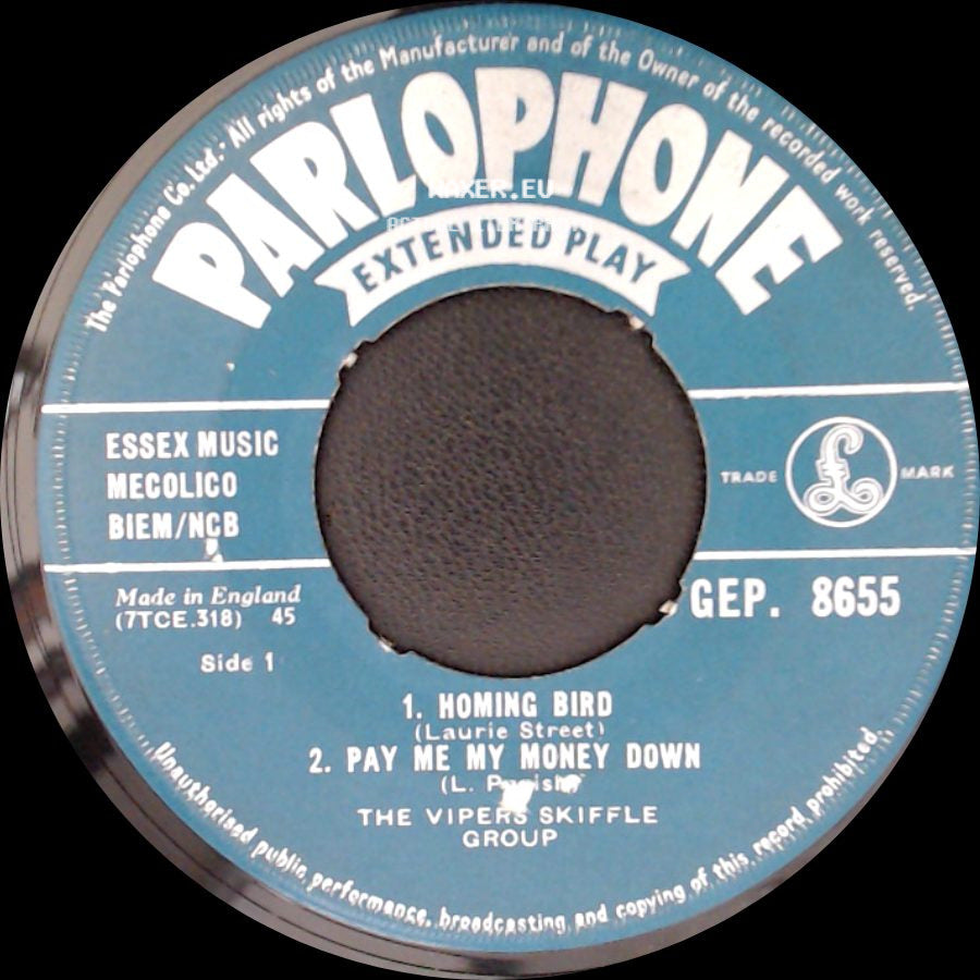 The Vipers Skiffle Group - Homing Bird / Pay Me My Money Down / 10,000 Years Ago / Maggie May side A