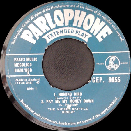The Vipers Skiffle Group - Homing Bird / Pay Me My Money Down / 10,000 Years Ago / Maggie May side A