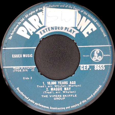 The Vipers Skiffle Group - Homing Bird / Pay Me My Money Down / 10,000 Years Ago / Maggie May side B