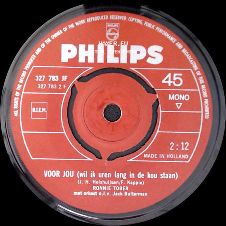 Ronnie Tober - Voor Jou (Wil Ik Uren Lang In De Kou Staan) / Iedere Avond (Twilight Time) side A