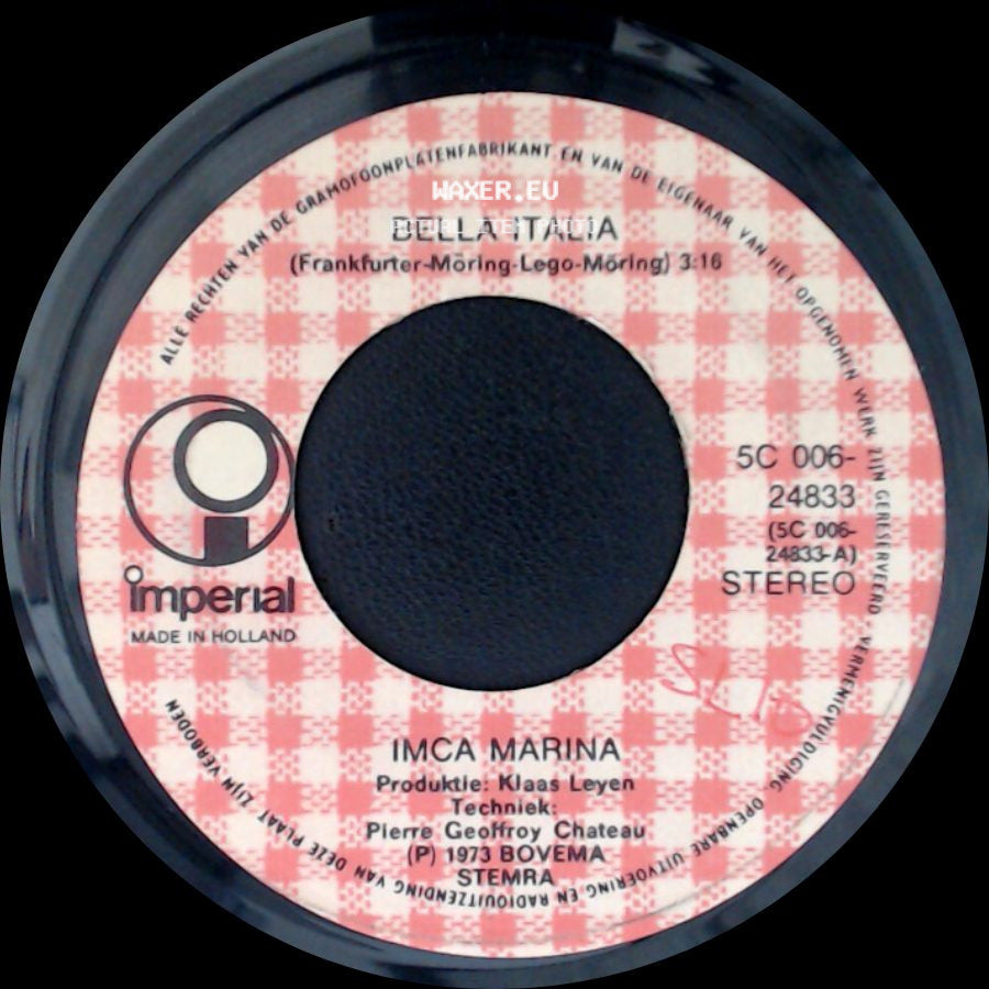 Imca Marina - Waar Zacht Een Mandoline Klinkt / Bella Italia side B