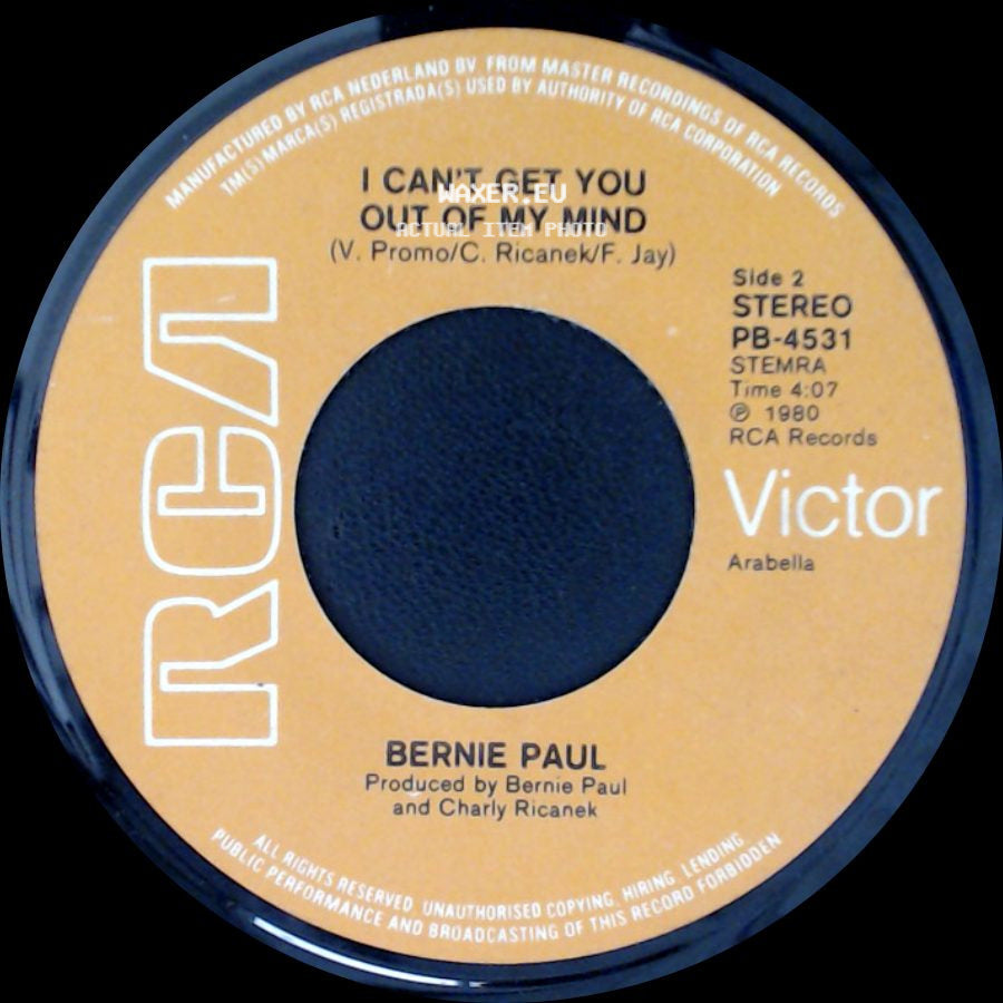 Bernie Paul - Everybody's Rockin' / I Can't Get You Out Of My Mind side B