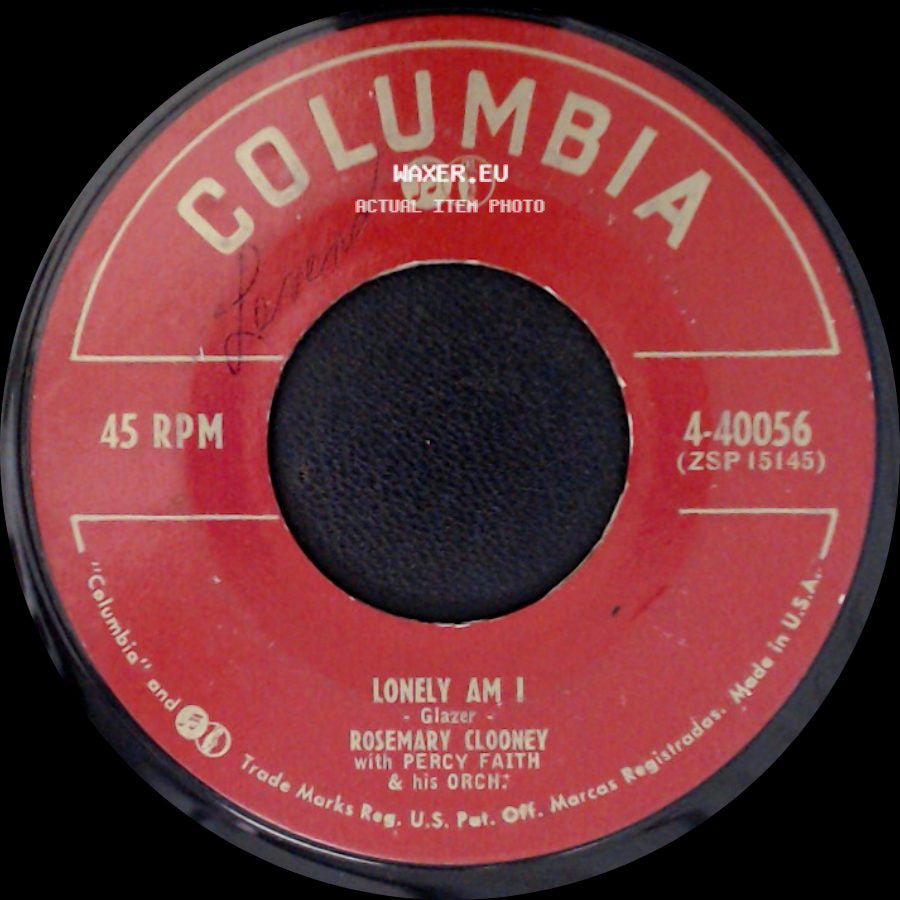 Rosemary Clooney / Rosemary Clooney With Percy Faith & His Orch: - Shoo, Turkey, Shoo / Lonely Am I side B