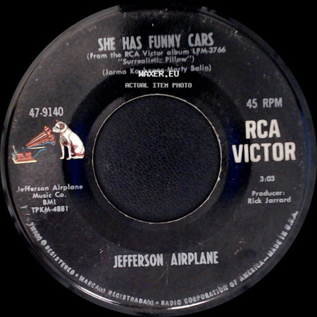 Jefferson Airplane - Somebody To Love / She Has Funny Cars side B