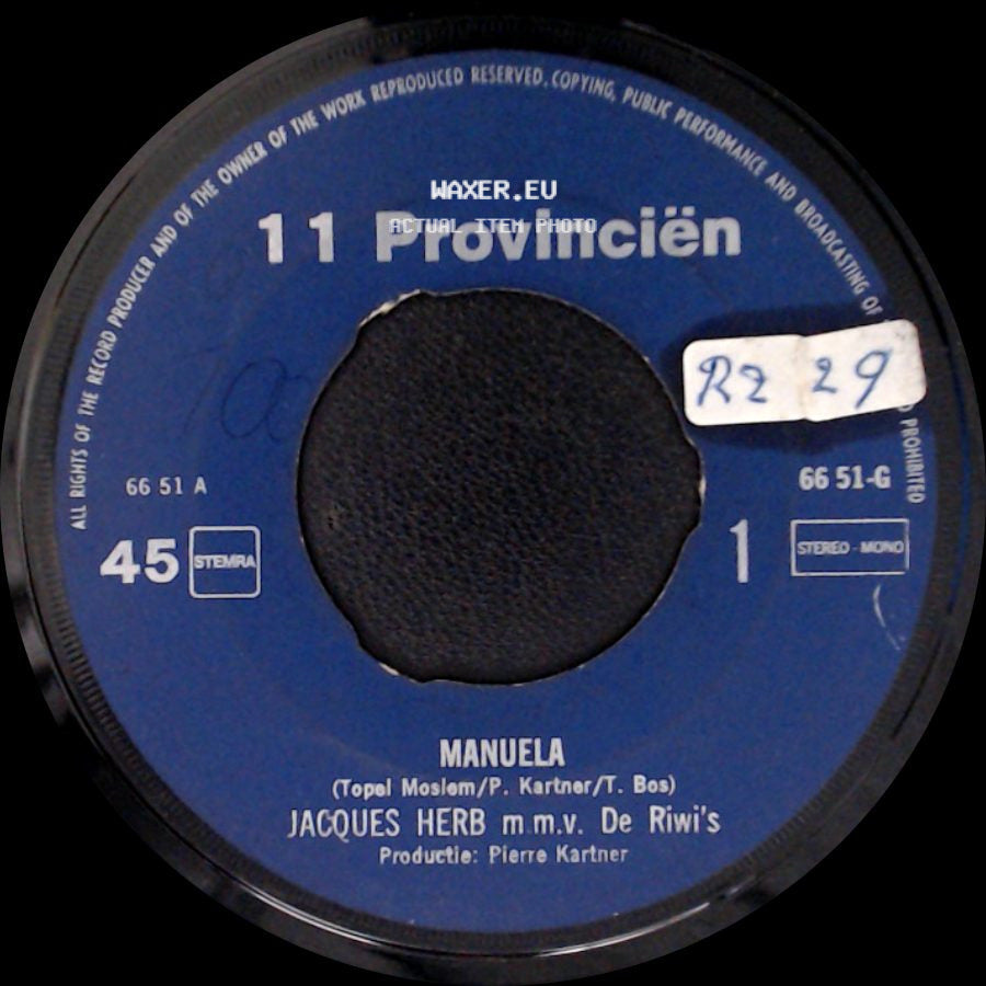 Jacques Herb M.M.V. De Riwi's - Ik Wil Nog Even Met Je Praten / Manuela side B