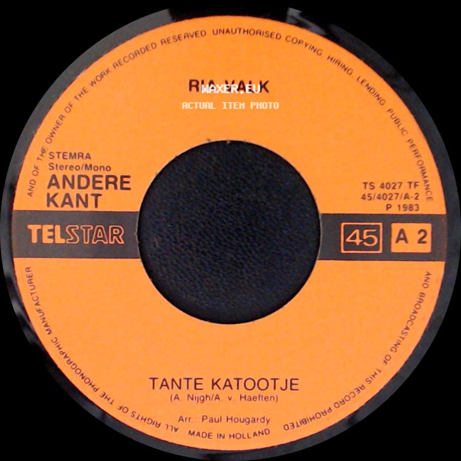 Ria Valk - 'n Klap Op M'n Kontje / Tante Katootje side B